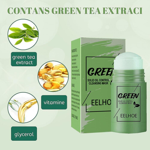 Eelhoe Green Tea Solid Mask English Version Deep Cleansing Moisturizing Shrinking Facial Smudge Stick 1