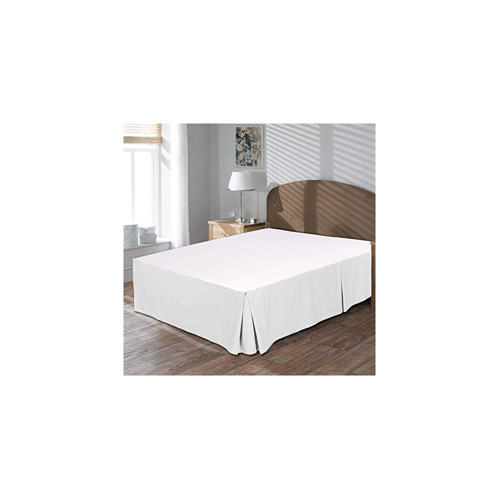Catherine Lansfield Easy Iron Percale Single Platform Valance Sheet White