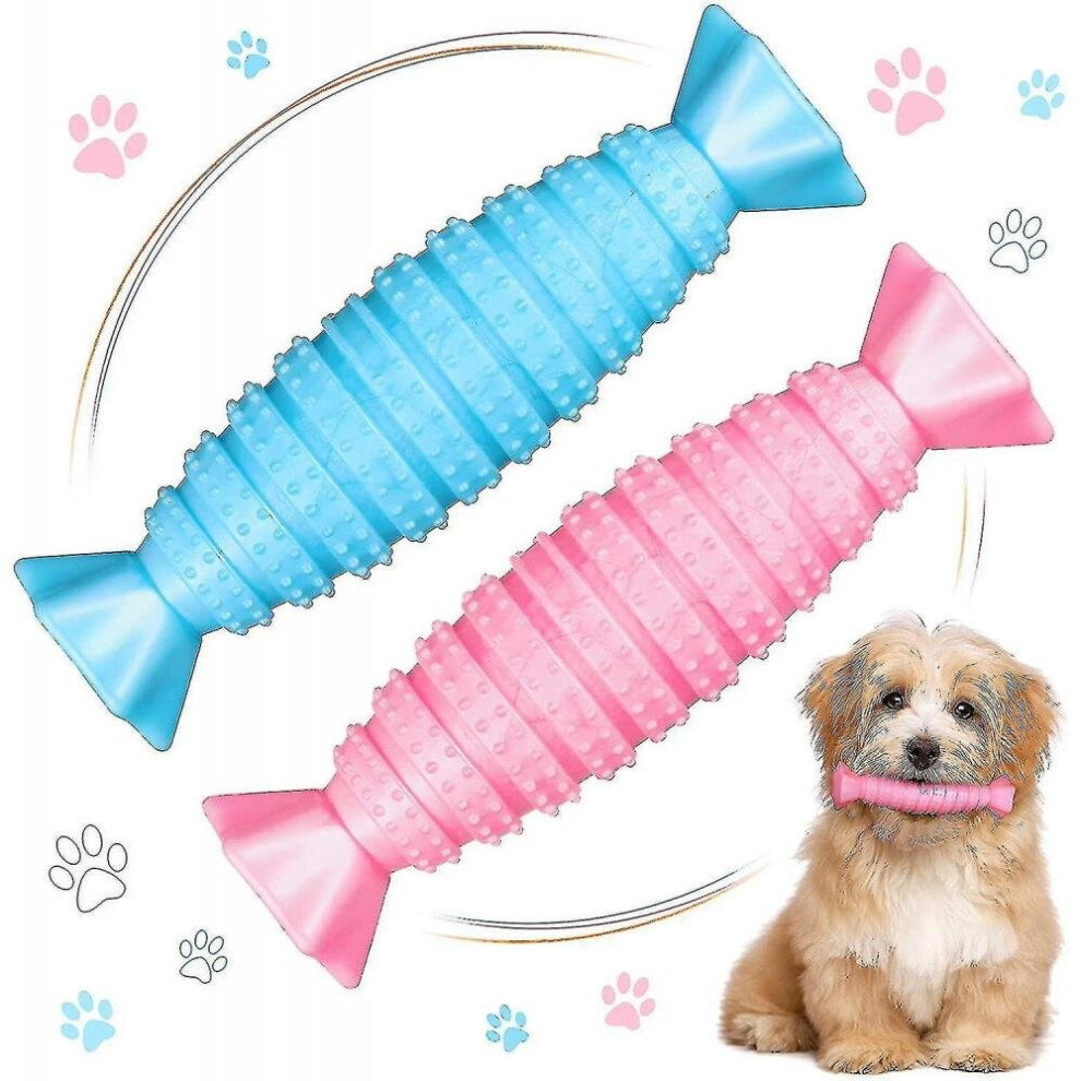 2 Pieces Dog Toys Dog Chew Toys Teething Dog Bones Durable Tough Interactive Pet Toys For Puppy, Sma 