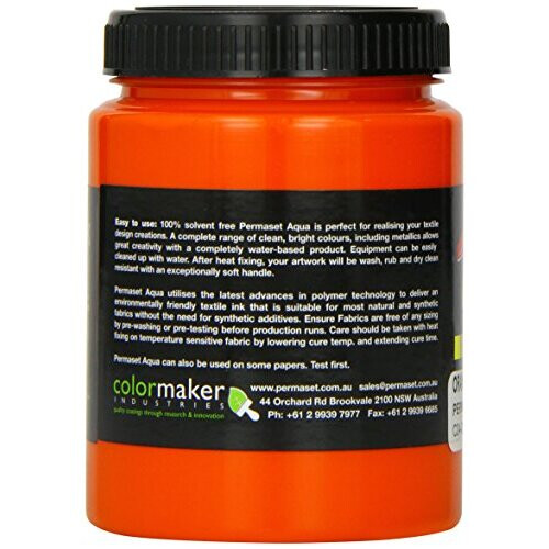 Permaset Aqua 300ml Fabric Printing Ink - Orange 2