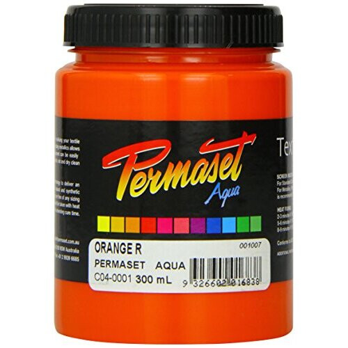 Permaset Aqua 300ml Fabric Printing Ink - Orange