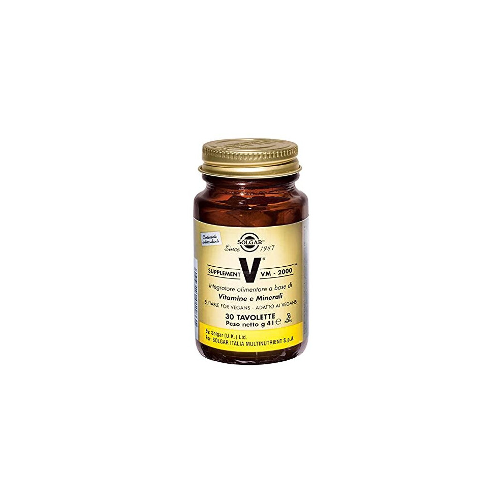 Solgar Formula Vm-2000 Tablets - Pack Of 30 - Multivitamin - Daily Wellbeing And Immunity - Rich In Antioxidants - Vegan, Gluten Free And Kosher