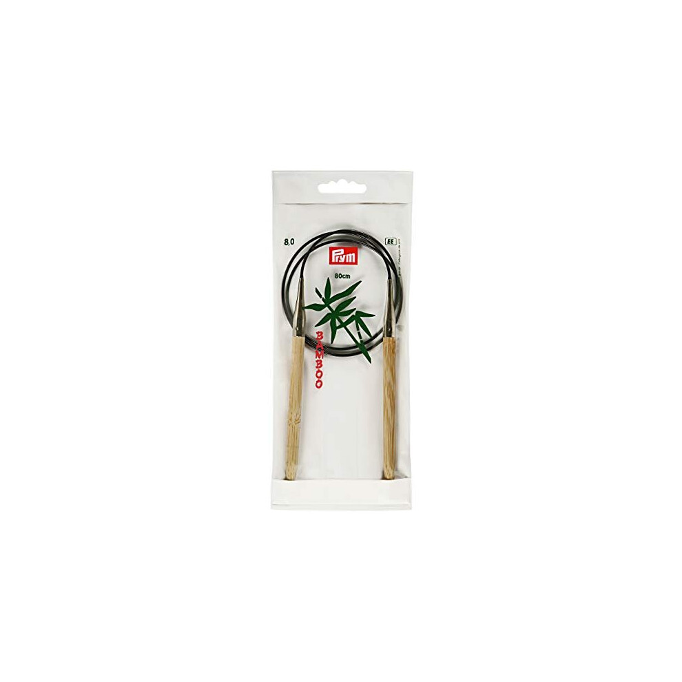 Prym 80 Cm X 8 Mm Circular Knitting Pins, Bamboo