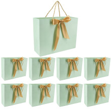(Mint Green, 16PCS) Time to Sparkle 32x25x11CM Gift Bags Parties Gift for Kids and Adults Twisted Wedding Birthdays Events Shopping Festival Wrapping Presents