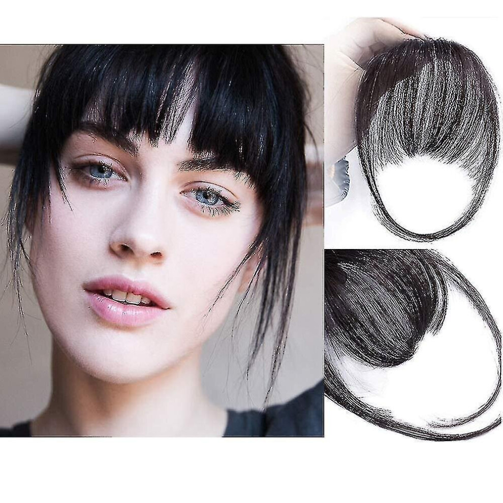 Hkhbjs Clip In Bangs 100% Human Hair Extensions Reddish Clip Onfringe Bangs Brown