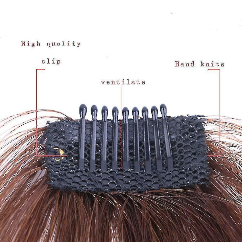 Hkhbjs Clip In Air Bangs Remy Human Hair Extensions One Piece Front Neat Air Fringe Hand Tied Straight Flat Black