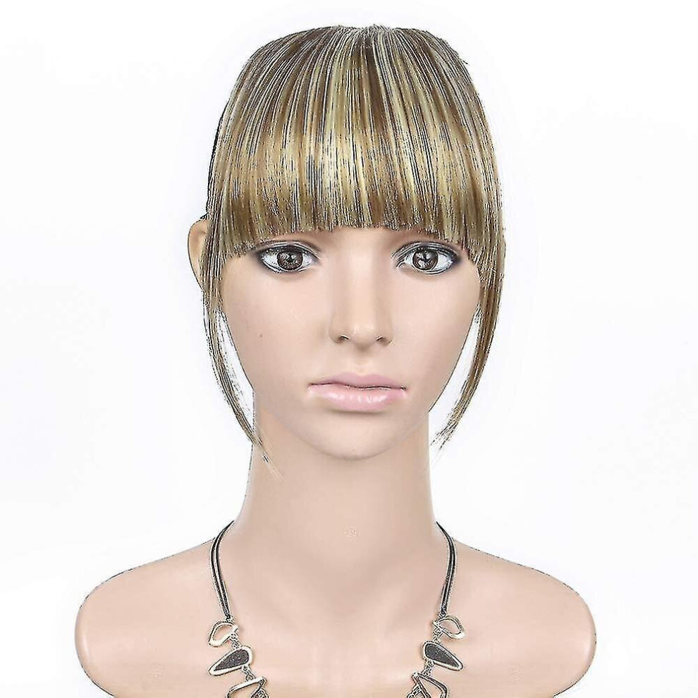 Hkhbjs Unisex Fringe Bangs Synthetic Hair Extensions Clip In Bangs 6" Short Straight Hairpiece Front Neat Bang