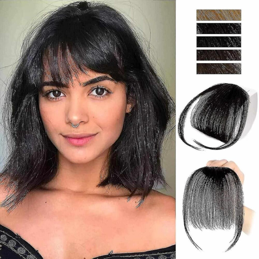 Clip In Bangs For Women 100% Human Hair Extensions Wispy Bangs Fringe With Temples Hairpieces Air Ba