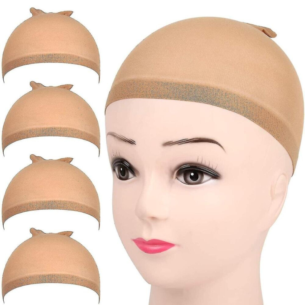 Hkhbjs Light/Brown Fandamei 4 Pieces Stocking Wig Caps Stretchy Nylon Wig Caps For Women