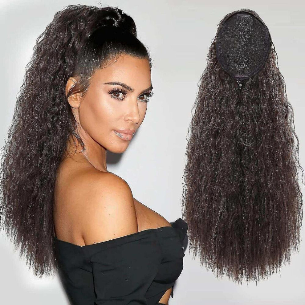 Hkhbjs Long Curly Drawstring Ponytails For Women Synthetic 22Inch Curly Ponytail Clip