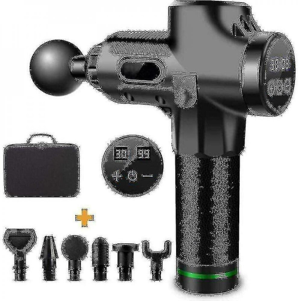 Hkhbjs Black Massage Pistol 30 Speeds Lcd Massage Gun Muscle Gun Massage