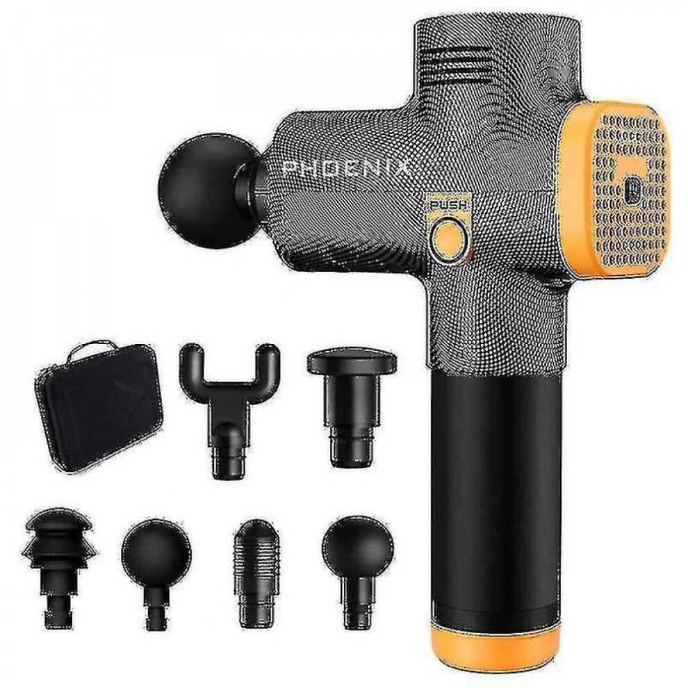 Hkhbjs Silver Lcd Massage Gun Phoenix A2 Body Massager Electric 6 Heads Pisto