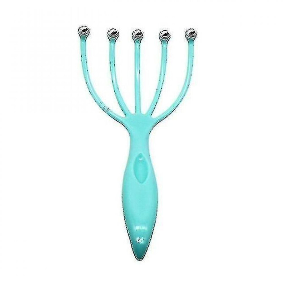 Hkhbjs Blue Head Ball Steel Scalp Massager - Relaxation Massage Five Finger Massager(Blue)
