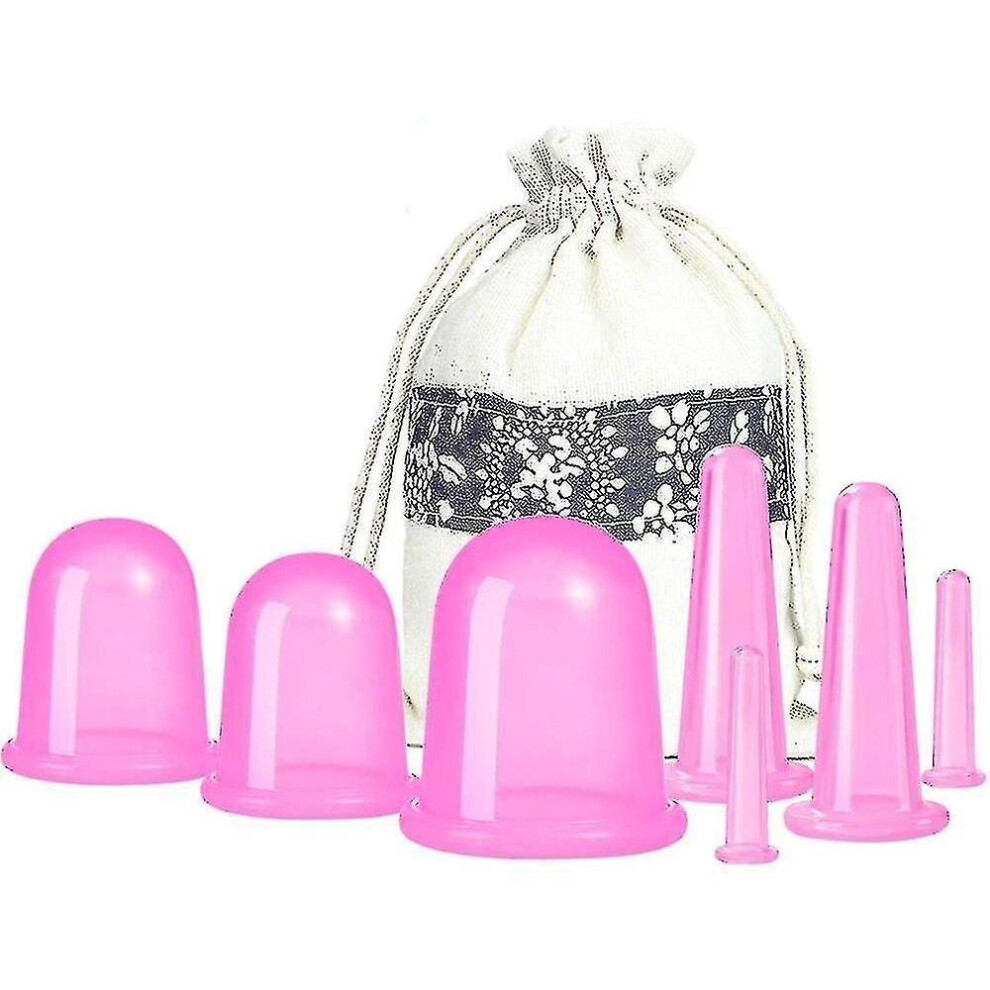 Hkhbjs Red 7Pcs Silicone Anti Cellulite Cup Vacuum Therapy Body Pain Relief Massage Jars Anti Cellulite