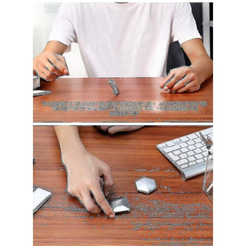 Hkhbjs Flip Toy Desktop Flip Spinning Toy Pocket Stress Relieve Toy Silver