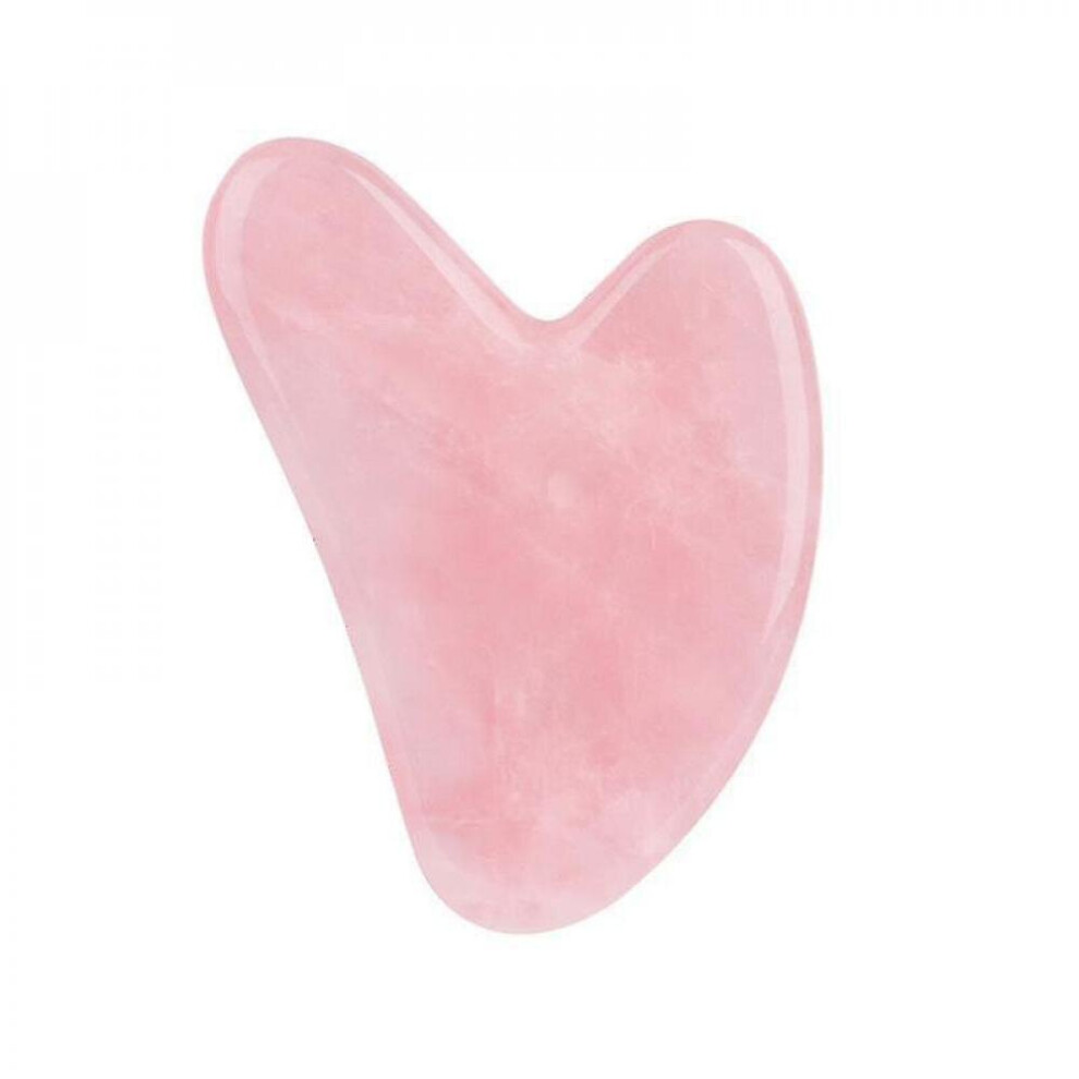 Facial Massager Natural Rose Quartz Facial Scraping Stone Beauty Tool [pink]