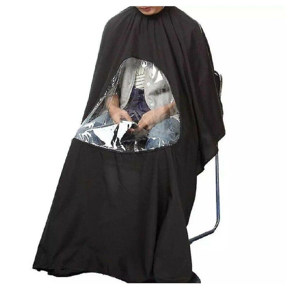 Hkhbjs Hair Cutting Barber Cape With Window Phone Viewing Apron Stylist Gown