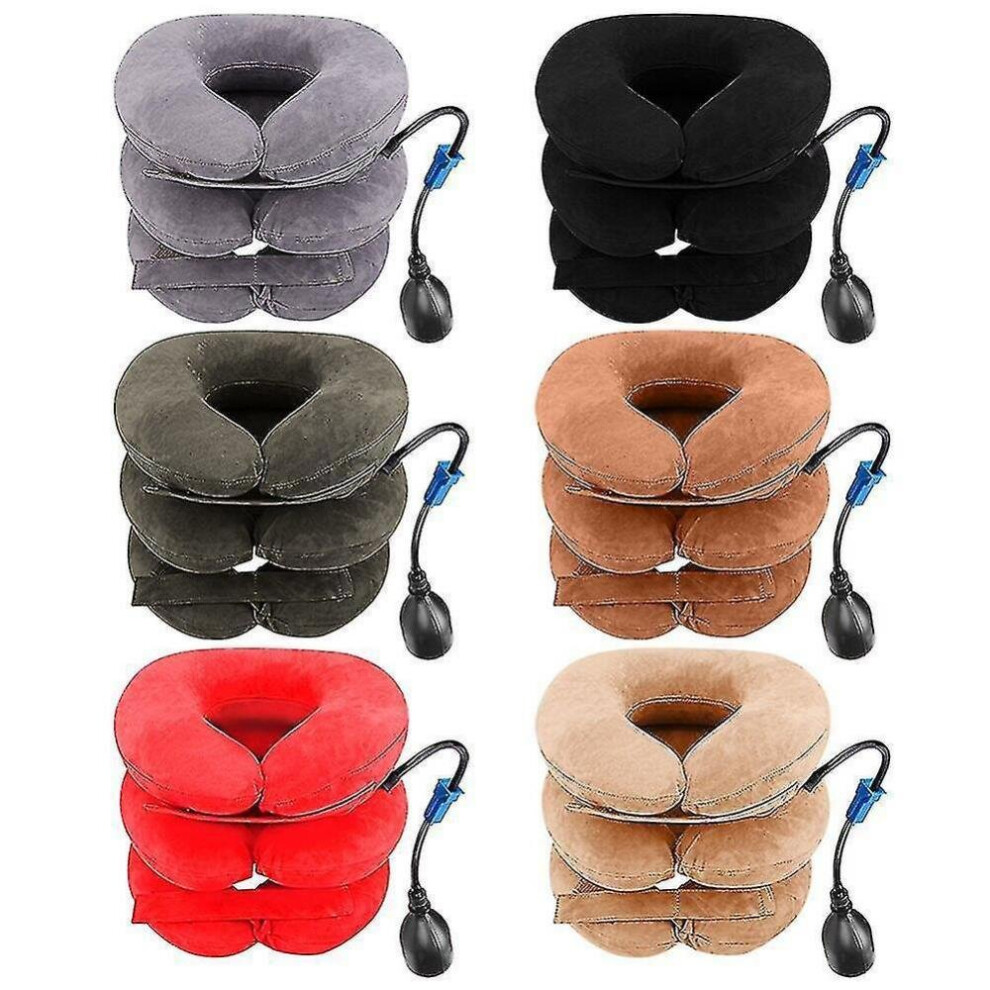 Hkhbjs Inflatable Neck Stretcher Support 3 Tubes Cervical Traction Medical Pillow Massager For Neck Massage