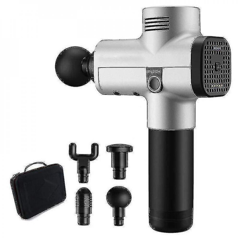Hkhbjs Silver Lcd Massage Gun Phoenix A2 Body Massager Electric 4 Heads Pistol Massager Phoenix