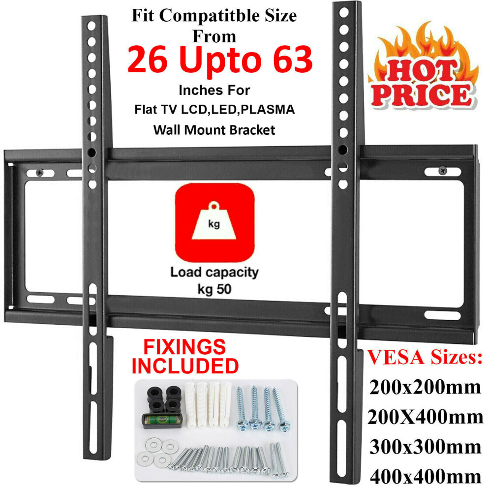 TV WALL BRACKET MOUNT SLIM FOR 26,30,32,40,42,50,63 INCH 3D LCD LED