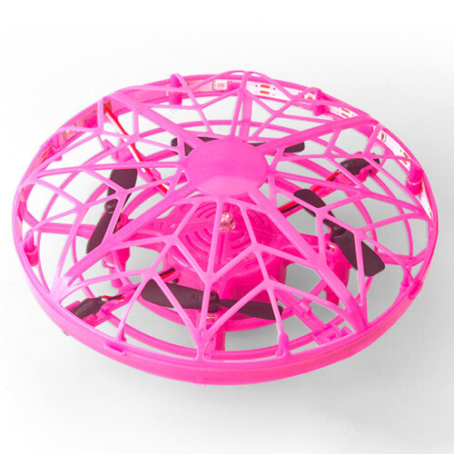 (Pink) Hand Operated LED Children's Toy Drone