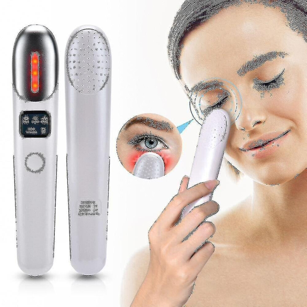 Hkhbjs White Ems Eye Massager Heating Vibration Usb Deep Nutrition Absorption|Home Use Beauty Devices(White)