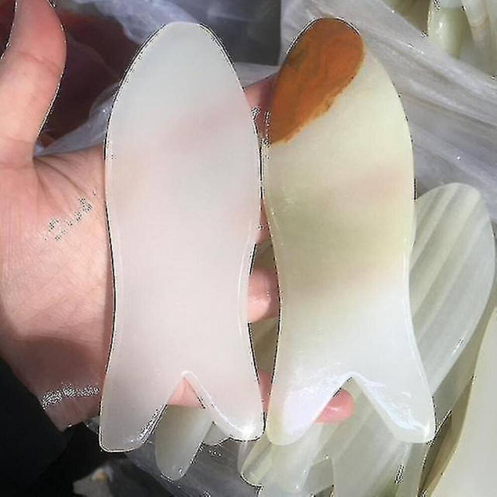 Hkhbjs 2Pcs Natural Afghan Jade Gouache Scraper Face Massager Guasha Board Facial Body Acupuncture Therapy