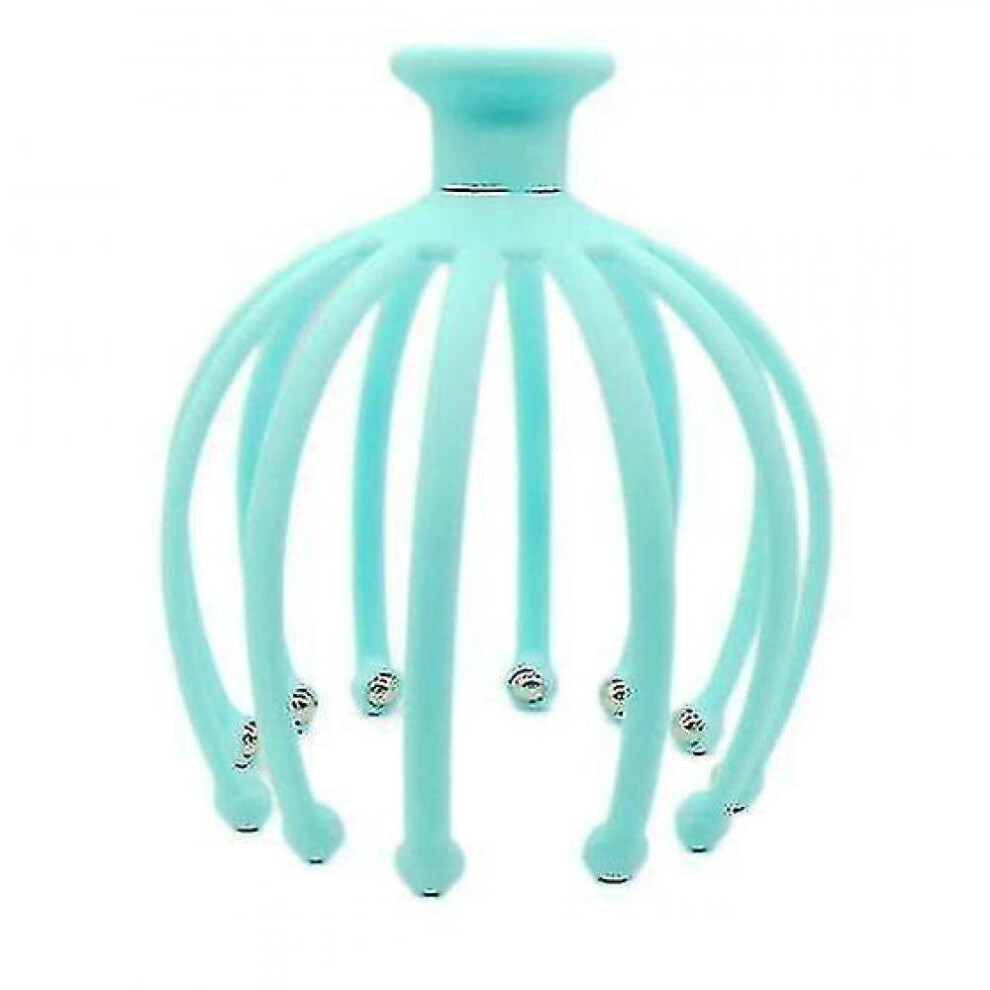 Hkhbjs Blue 13*13*16Cm 12-Claw Head Massager Octopus Rotating Ball Relaxing Massager Meridian Head Massager