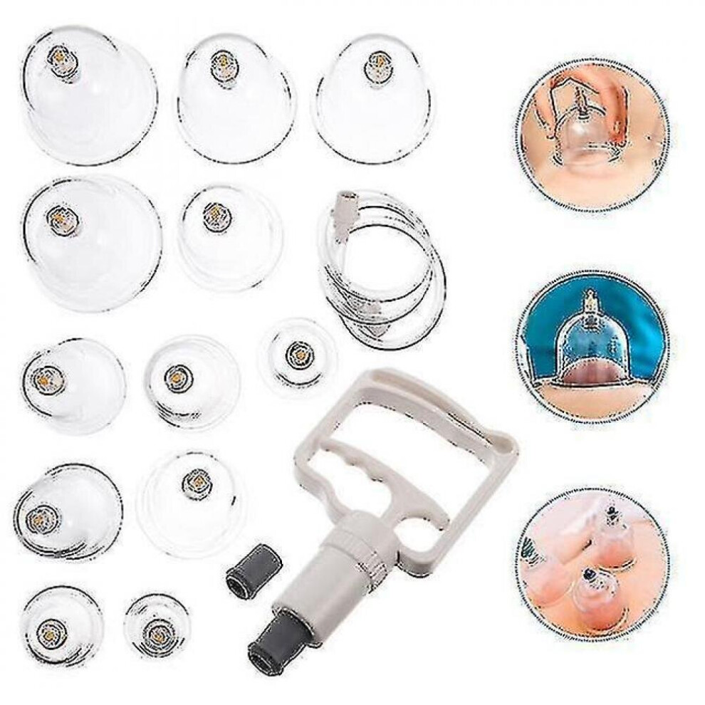 Hkhbjs 1 Set Chinese Cupping Therapy Set Body Device Suction Cup Vacuum Pump