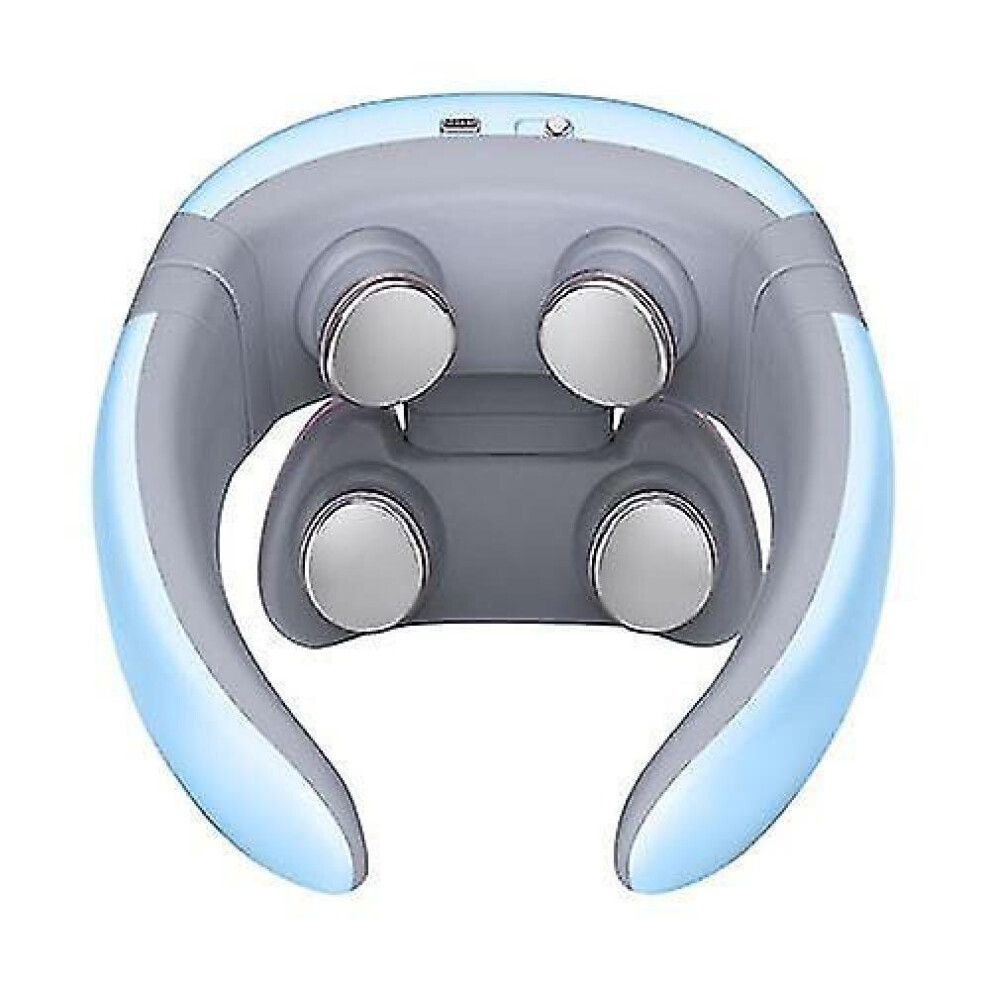 Hkhbjs Blue Electric Neck Massager, Infrared- Heating Pain Relief Cervical Massage