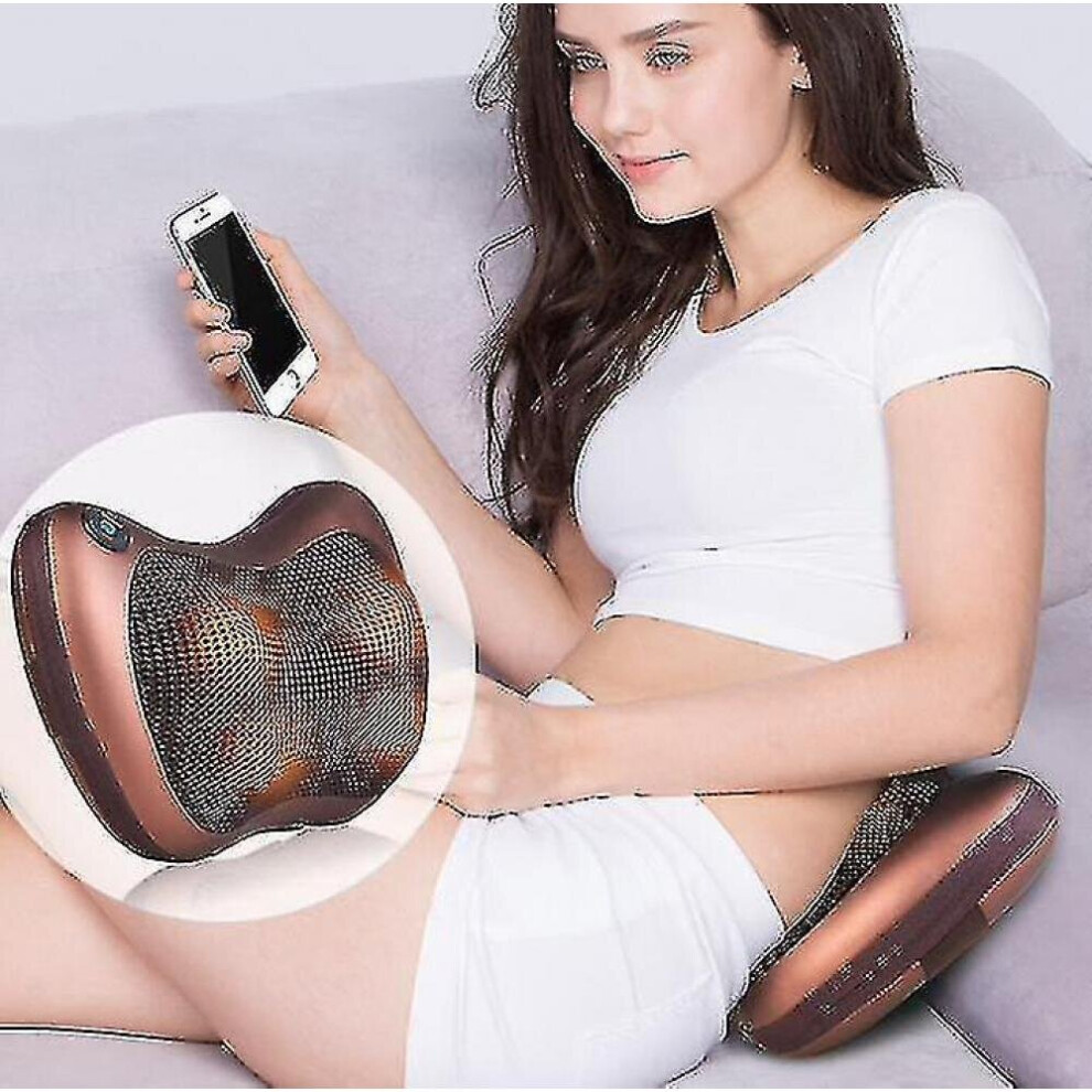 Hkhbjs Brown Electric Infrared Heating Kneading Neck Shoulder Back Body Spa Massage(Brown)