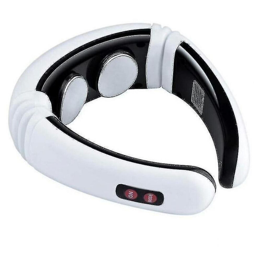 Hkhbjs White Electric Pulse Neck And Back Massager Far-Infrared Heating Analgesic Too(Pearl