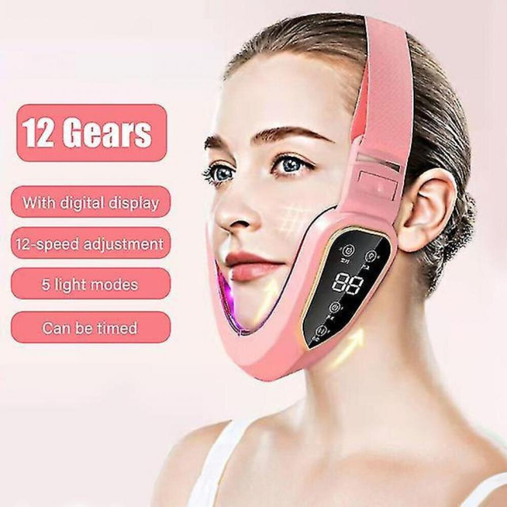 Hkhbjs Facial Lifting Device Led Photon Therapy Facial Slimming Vibration Massager Double Chin V-Shaped