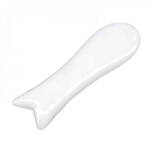 Traditional Gua Sha Scraper Board Jade Fish Shape Natural White Health Massager Skin Care Crystal St