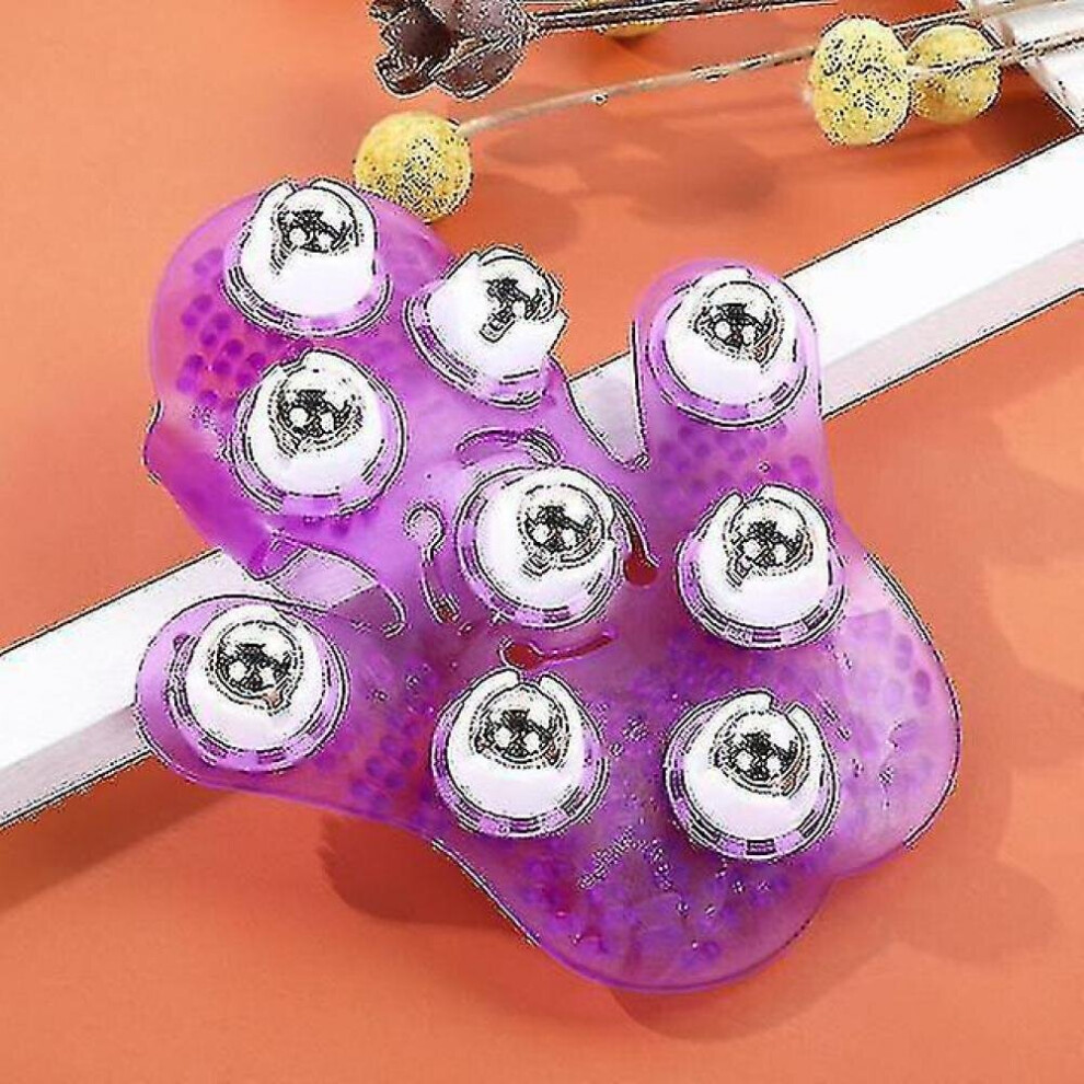 Hkhbjs 9 Balls Roller Body Massage Glove Muscle Pain Relief Relax Anti Cellulite Massager For Neck Back