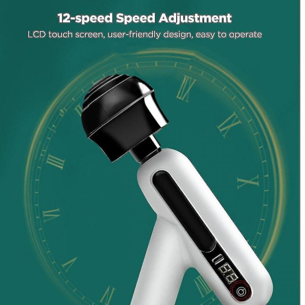 Hkhbjs 3200R/Min Deep Tissue Percussion Muscle Body Massager For Pain Relief 12 Gear Speeds 2400Mah