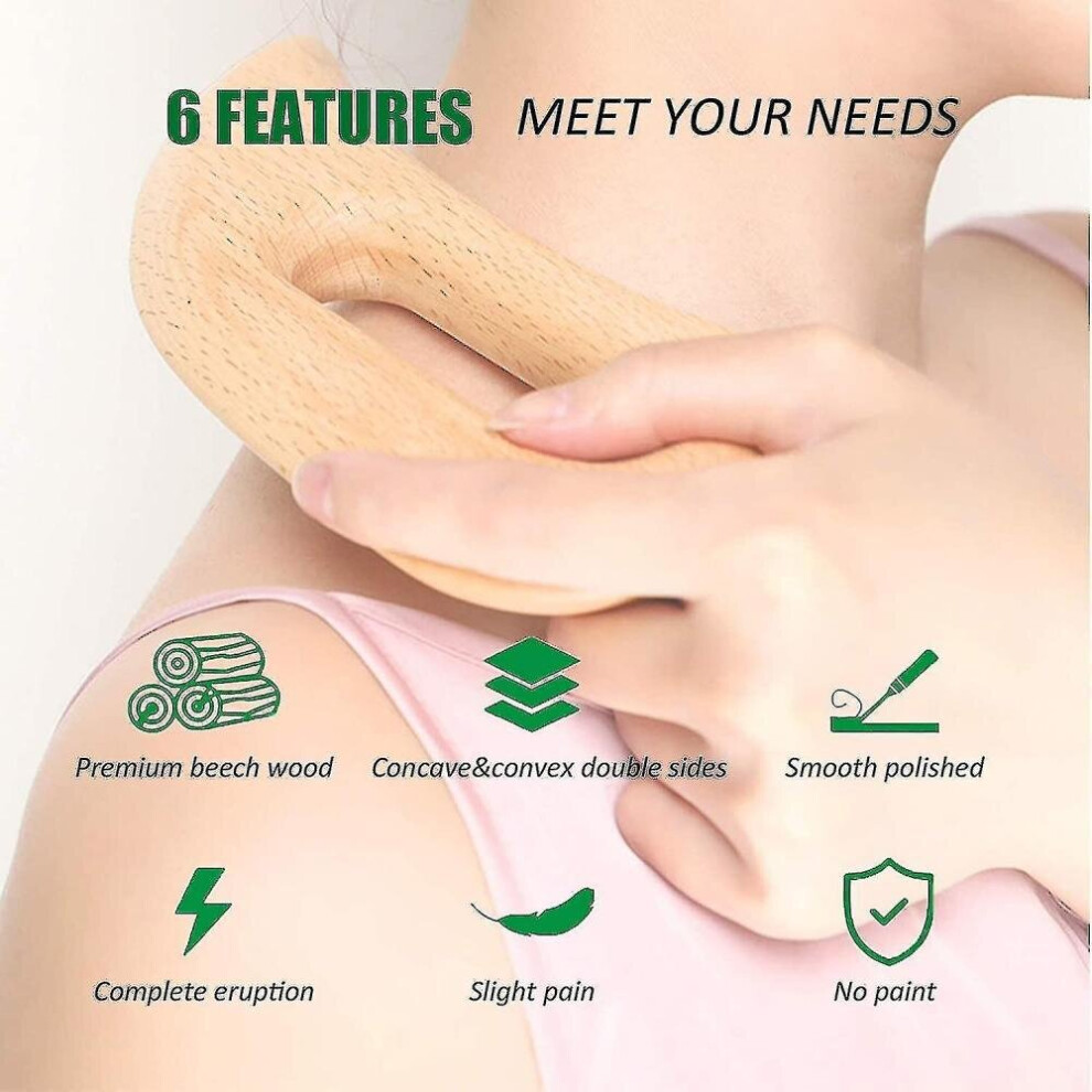 Hkhbjs Wooden Lymphatic Drainage Massage Tool, Handheld Gua Sha Scraping Padd