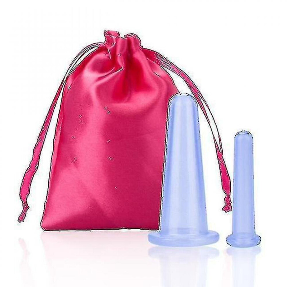 Hkhbjs Blue Silicone Vacuum Cup Set Suction Cups Massage -Facial Massage Jars Body Cups( With Bag)