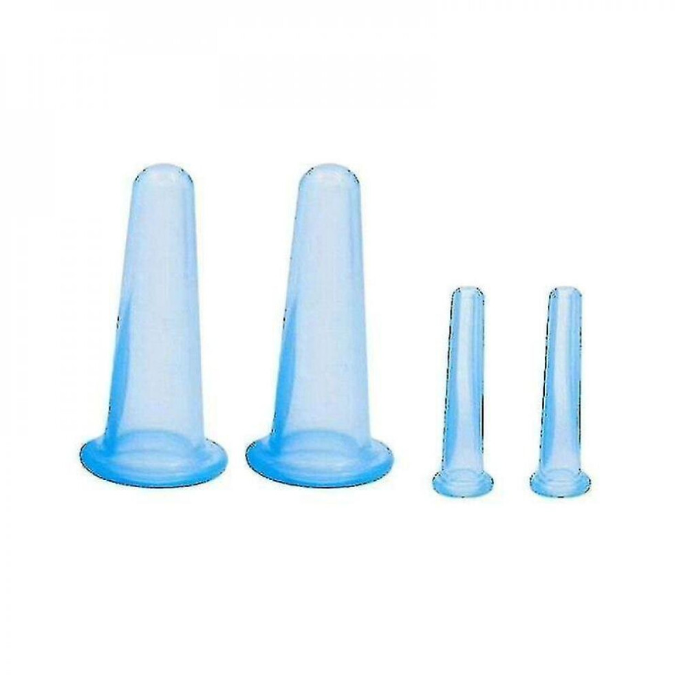 Hkhbjs Blue Silicone Body Cupping Cups For Face Neck Back Eyes Massage(4Pcs )