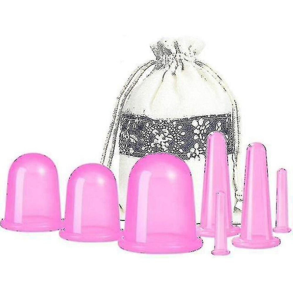 Hkhbjs 7Pcs/Set Silicone Anti Cellulite Cup Vacuum Therapy Body Pain Relief Massage Jars Anti Cellulite