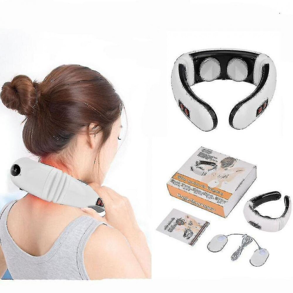 Hkhbjs Neck Massager Pulse Back 6 Modes Power Control Far Infrared Heating Pain Relief
