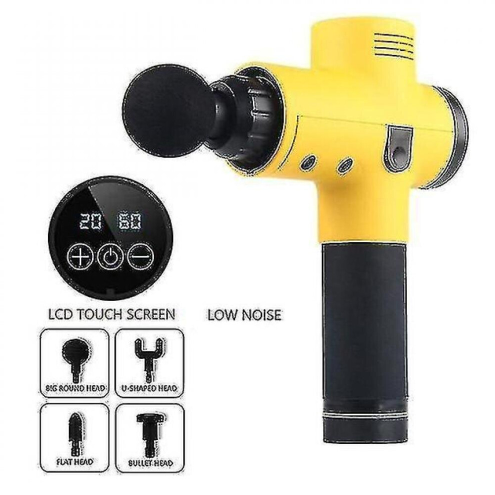 Hkhbjs Yellow High Frequency Lcd Display Muscle Relaxation Electric Massager - Neck Amp; Back