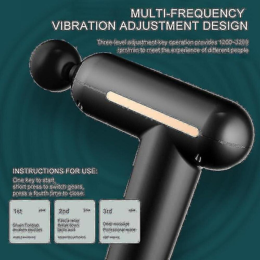 Hkhbjs Portable Device Fascia Massage Gun Muscle Pain Relax Body Electric Massager Sport Therapy