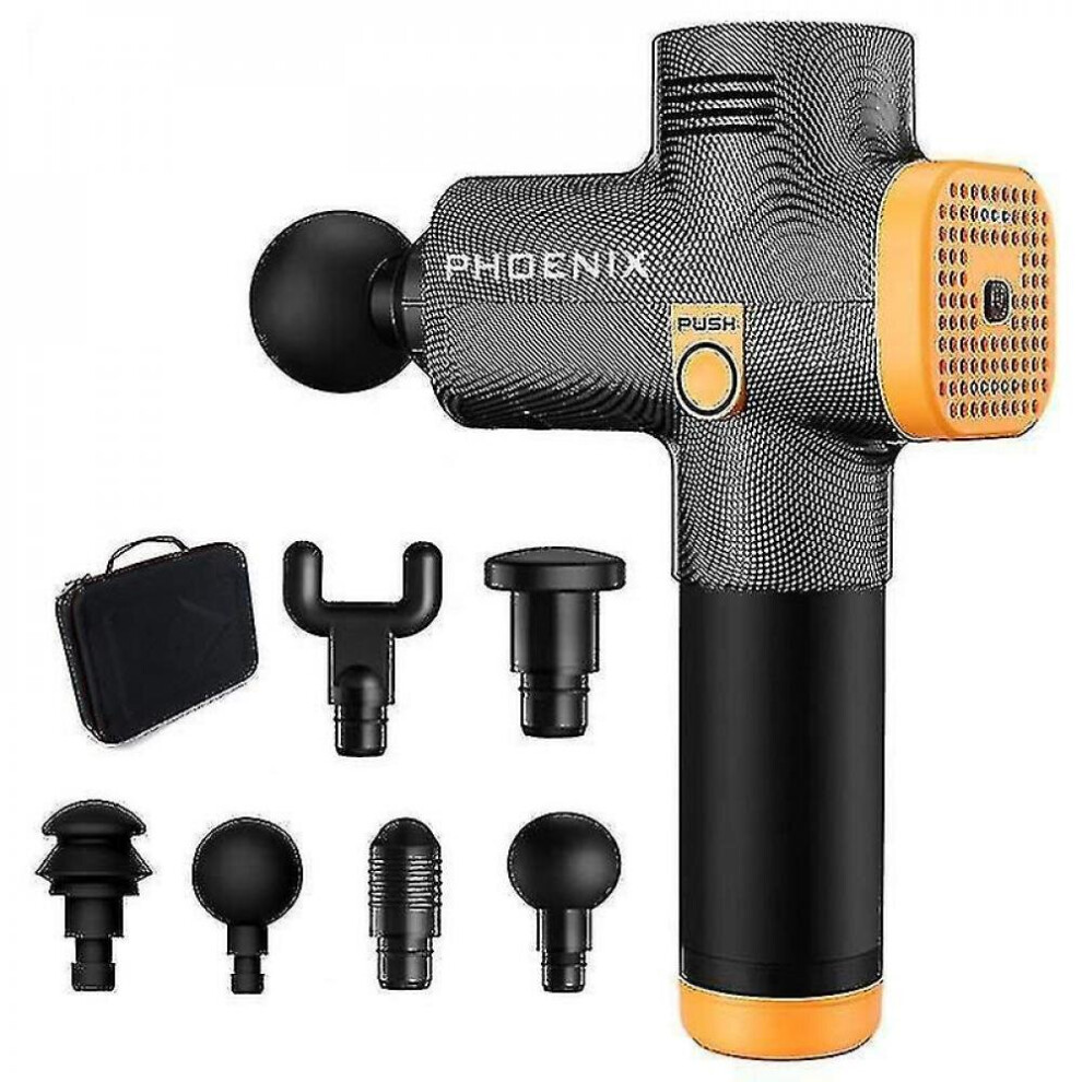Hkhbjs Silver Lcd Massage Gun Phoenix A2 Body Massager Electric 6 Heads Pisto