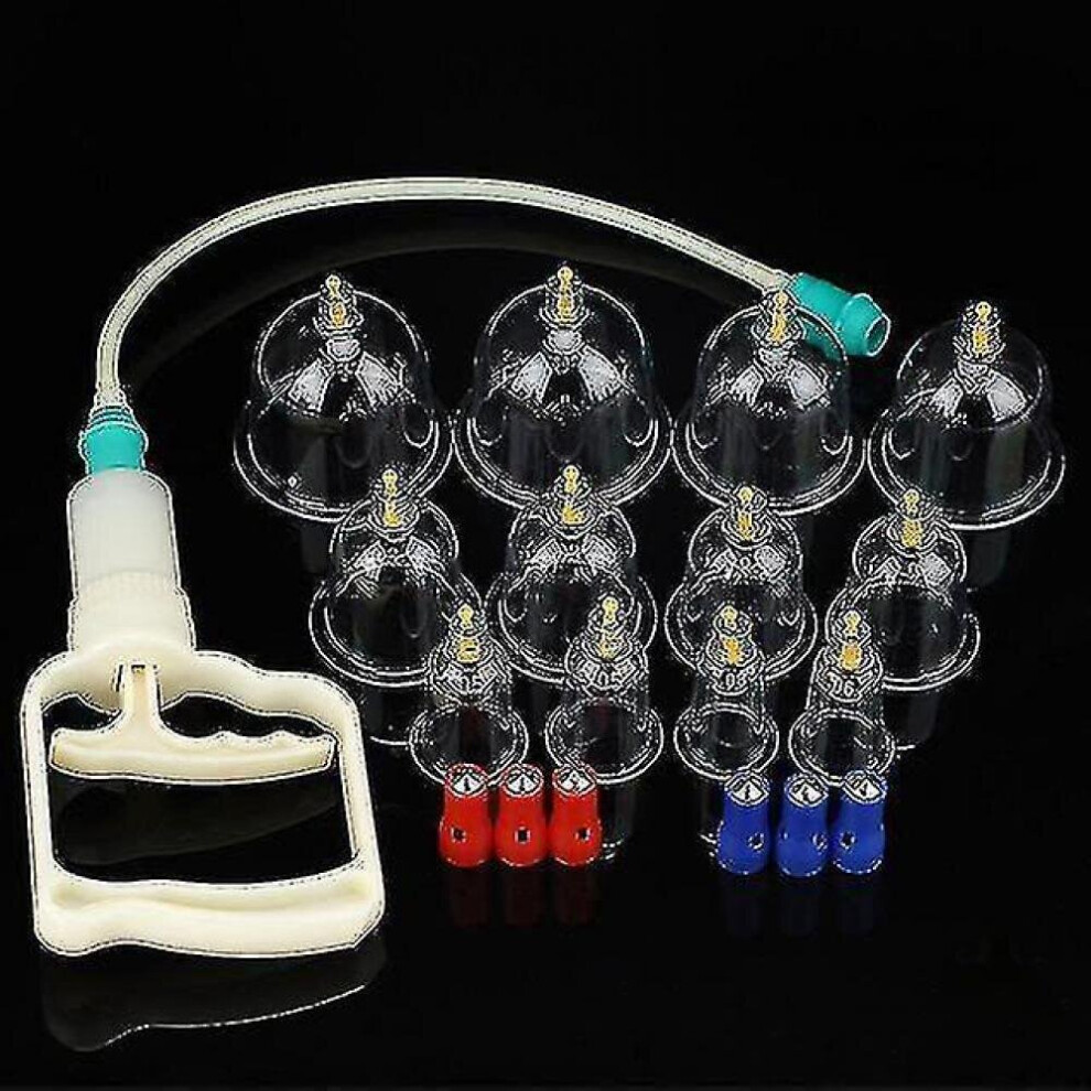 Hkhbjs 12Pcs/Set Vacuum Cupping Cans Strong Suction Acupuncture Massage Cups