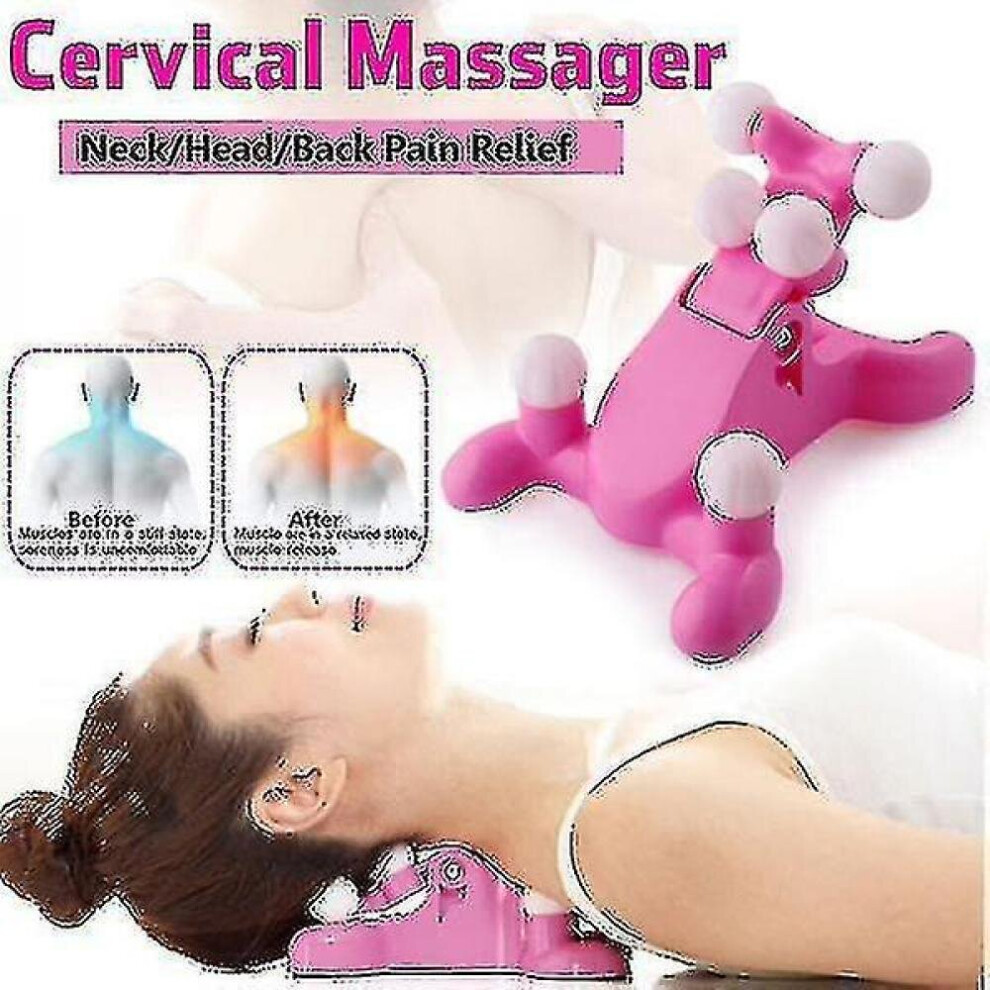 Hkhbjs Cervical Vertebra Pillow Neck And Head Pain Relief Back Massage