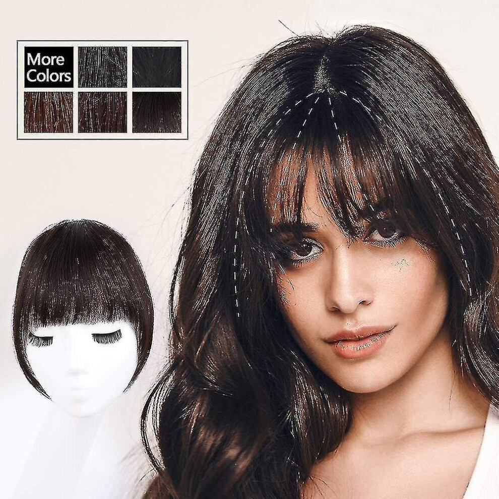 Hkhbjs Unisex Not,Specified Clip In Bangs 100% Human Hair Extensions Clip On Fringe Bangs With Nice Net Natural Flat Neat Bangs