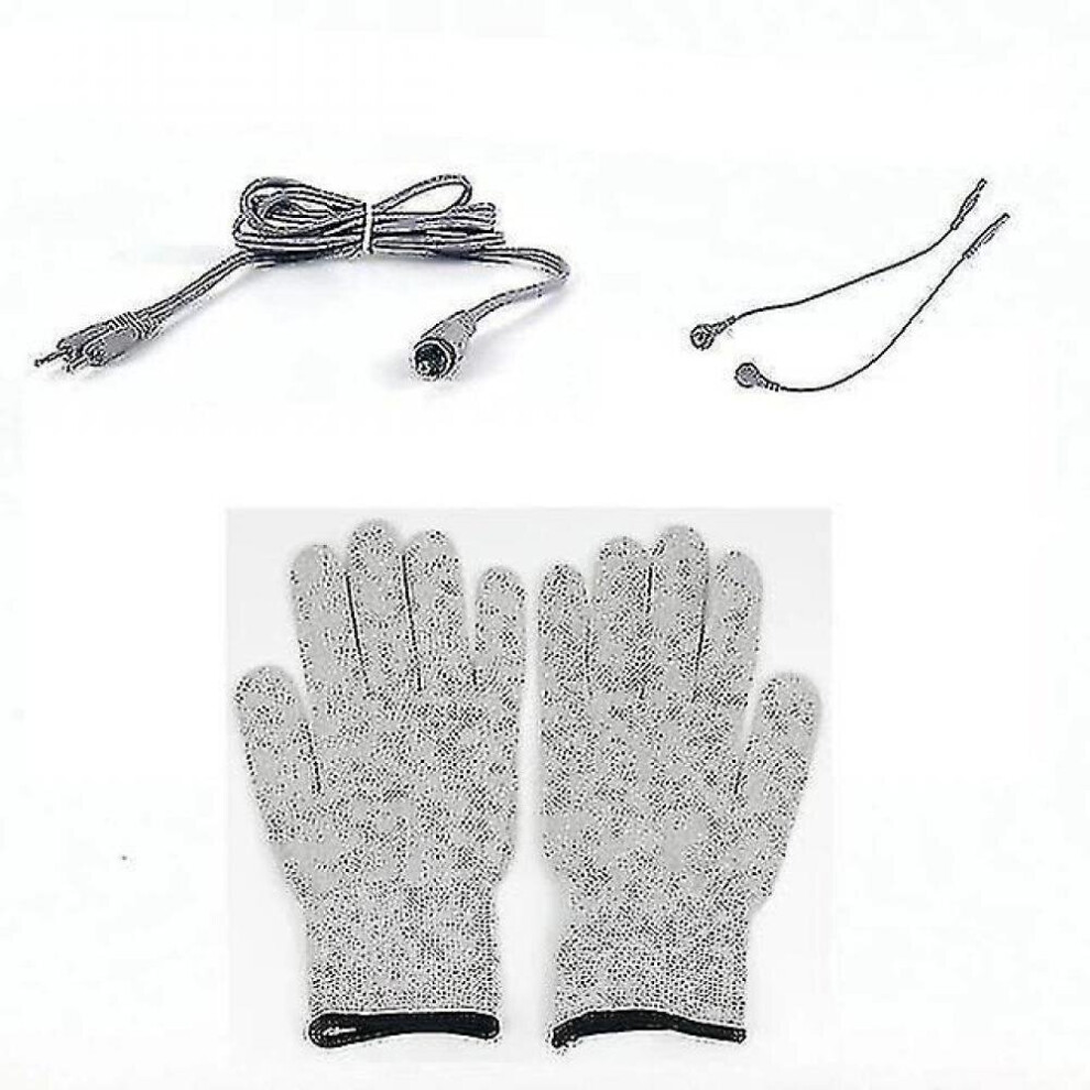 Hkhbjs Silver Ems Magic Glove With Button Cable Electricity Conductive Face Body Massage,(Silver)