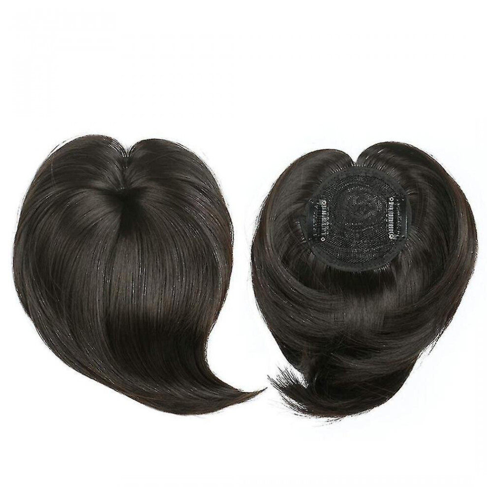 Hkhbjs Unisex Not,Specified 360 Clip In Hairpiece Topper Crown Silky Synthetic Hair 7 Inch With Bangs Not Wig For Woman Thinning