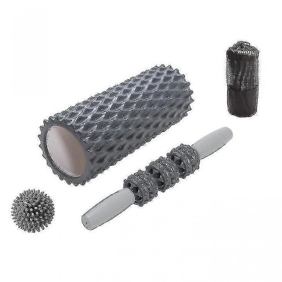 Hkhbjs 3Pcs Yoga Massager Fitness Equipment,Yoga Column Massage Stick Yoga Ballgray